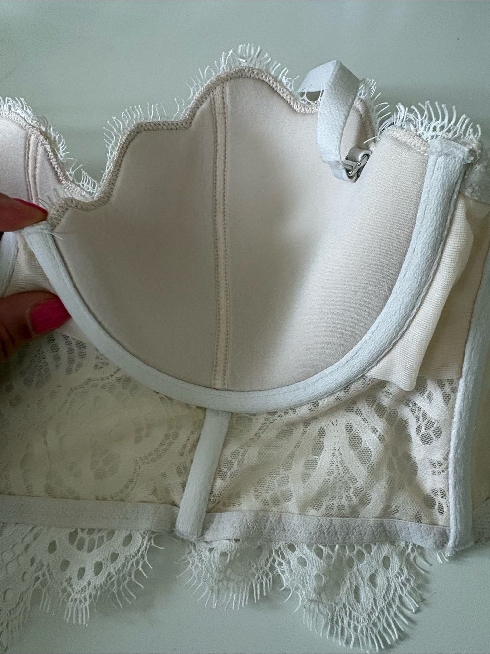 Victoria's Secret Lace Longline Bralette in Cream 34D - Picture 8 of 9